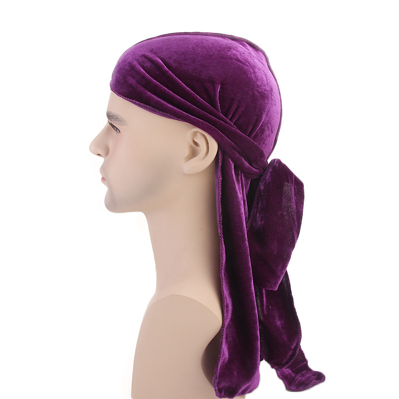 Bandana Doo Rag - メンズラグジュアリーベルベットバンダナターバン,ヘッドギア,ウェーブハット