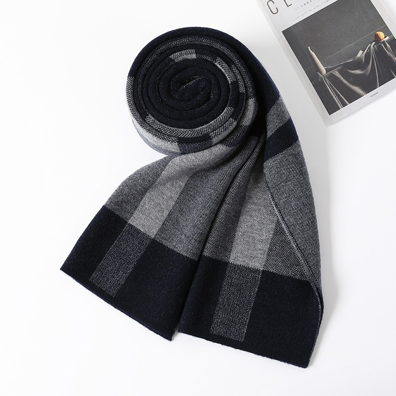 Muffler Men Wool - 高級スカーフ メンズ 冬用 暖かいウールスカーフ カシミヤスカーフ カジュアル