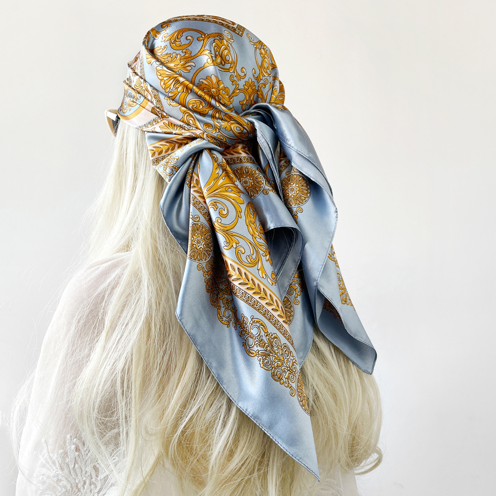 シルクショールサテンスクエアスカーフ女性のためのペイズリーネ - Silk Neck Scarf のレビューと価格