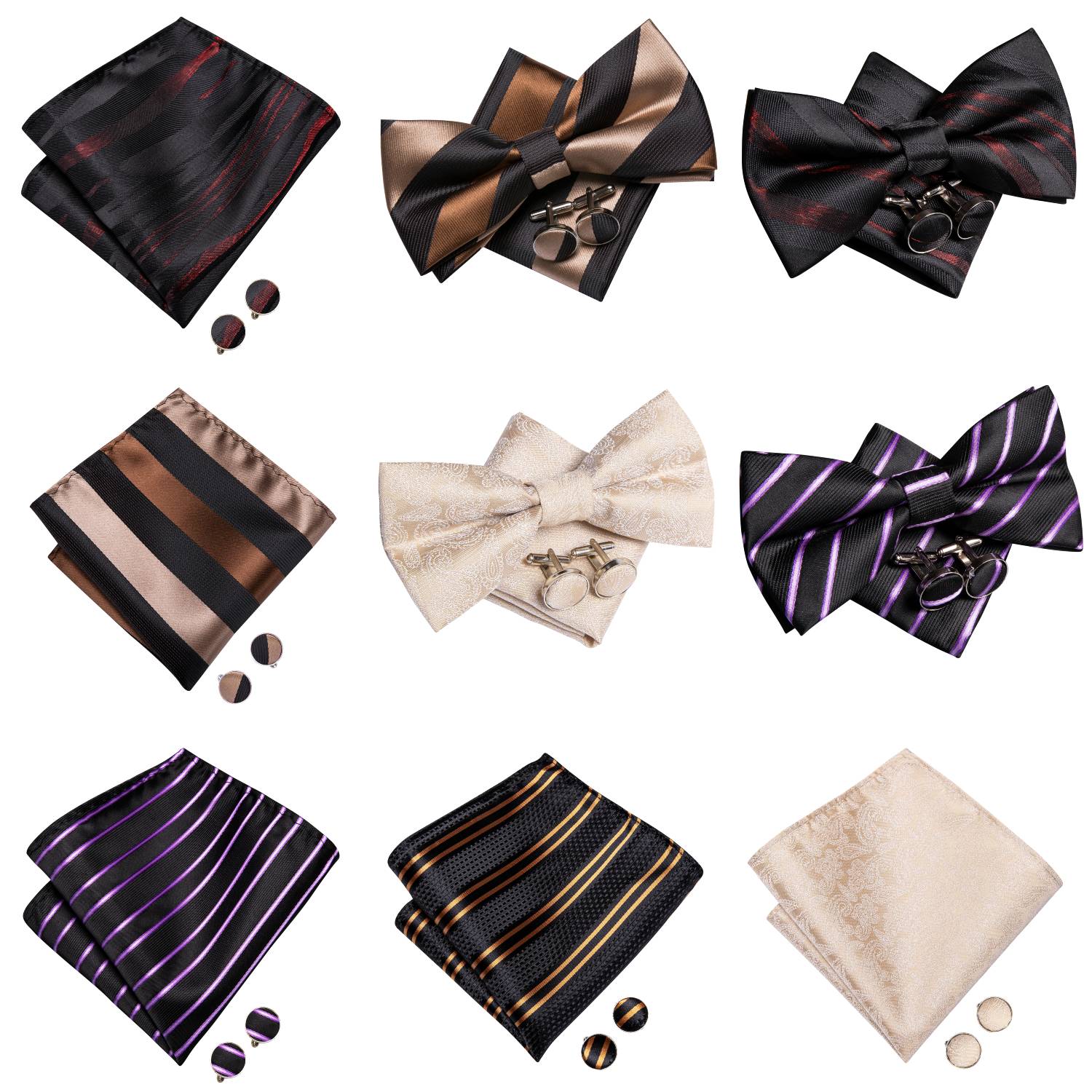 メンズ蝶ネクタイハンカフスプレタイドレッドホワイトピンクソリ - Bow Tie Pre Tied のレビューと価格