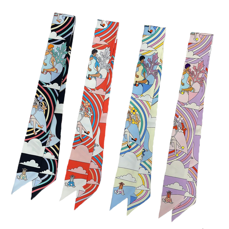 女性 100% 桑シルクスカーフヘアバンドラップバッグハンド - Silk Neck Scarf のレビューと価格