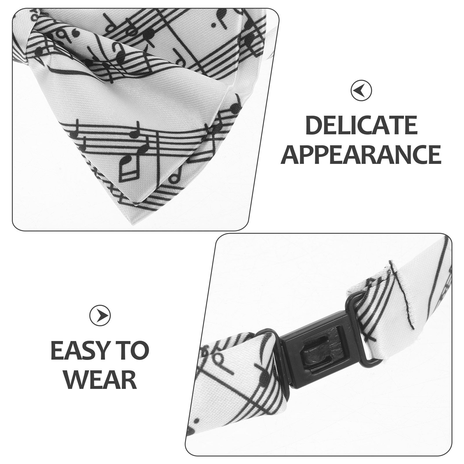 3個セット ピアノ柄蝶ネクタイ 既製 ミュージックノート柄ネ - Bow Tie Pre Tied のレビューと価格